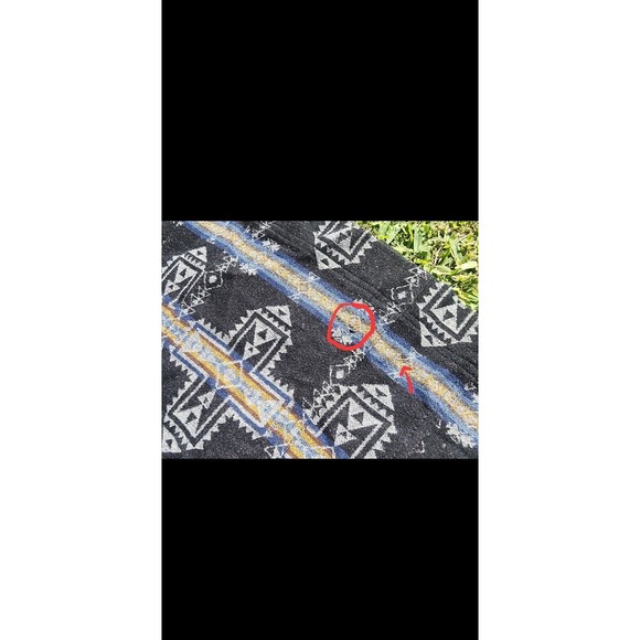 Pendleton Vintage Fit Blue Black Aztec Wool Jacket Size Medium Button Womans - Picture 10 of 13